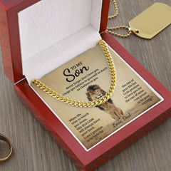 Never Forget - Cuban Link Chain 18K Yellow Gold Finish Luxury Box