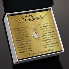 To My Soulmate - Alluring Beauty Necklace 18K Yellow Gold Finish Standard Box