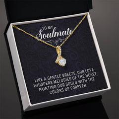 To My Soulmate - Alluring Beauty Necklace 18K Yellow Gold Finish Standard Box