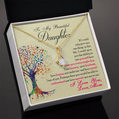To My Beautiful Daughter - Alluring Beauty Necklace 18K Yellow Gold Finish