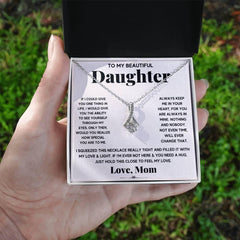 My Daughter My Everything - Alluring Beauty Necklace 14k White Gold Finish Standard Box