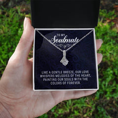 To My Soulmate - Alluring Beauty Necklace 14k White Gold Finish Standard Box