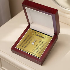 To My Soulmate - Alluring Beauty Necklace 18K Yellow Gold Finish Luxury Box