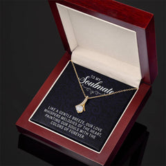 To My Soulmate - Alluring Beauty Necklace 18K Yellow Gold Finish Luxury Box
