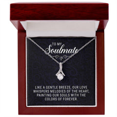 To My Soulmate - Alluring Beauty Necklace 14k White Gold Finish Luxury Box