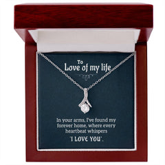 The Love Of My Life - Alluring Beauty Necklace 14k White Gold Finish Luxury Box