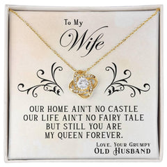 My Queen Forever - Love Knot Necklace 18K Yellow Gold Finish Standard Box