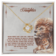 Never Forget - Love Knot Necklace 18K Yellow Gold Finish Standard Box