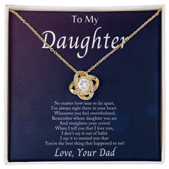 Im Always With You - Love Knot Necklace 18K Yellow Gold Finish Standard Box