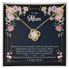 Forever Grateful - Love Knot Necklace 18K Yellow Gold Finish Standard Box