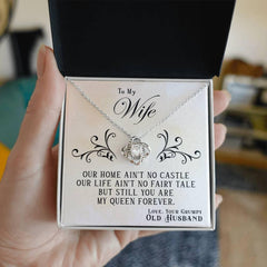 My Queen Forever - Love Knot Necklace 14K White Gold Finish Standard Box