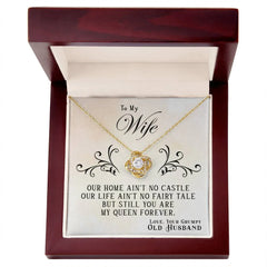 My Queen Forever - Love Knot Necklace 18K Yellow Gold Finish Luxury Box