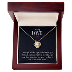 To My Love - LoveKnot Necklace 18K Yellow Gold Finish Luxury Box