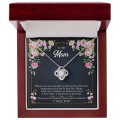 Forever Grateful - Love Knot Necklace 14K White Gold Finish Luxury Box