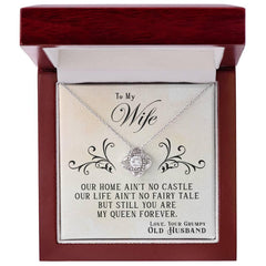 My Queen Forever - Love Knot Necklace 14K White Gold Finish Luxury Box