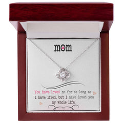 My Whole Life - Love Knot Necklace 14K White Gold Finish Luxury Box