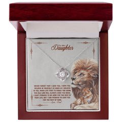 Never Forget - Love Knot Necklace 14K White Gold Finish Luxury Box