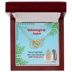 Best Friends - Interlocking Hearts Necklace 18K Yellow Gold Finish Luxury Box