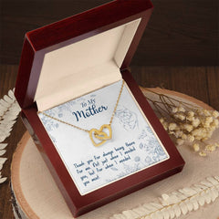 Thank You For Always Being There - Interlocking Hearts Necklace 18K Yellow Gold Finish Luxury Box