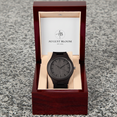 Men's Wooden Watch Mahogany Style Luxury Box
