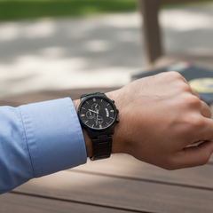 A Son's First Hero - Black Chronograph Watch