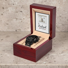 My Husband My Love - Black Chronograph Watch