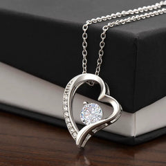 Forever Love Necklace 14k White Gold Finish Standard Box