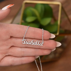 Classic Style Name Necklace Polished Stainless Steel Standard Box