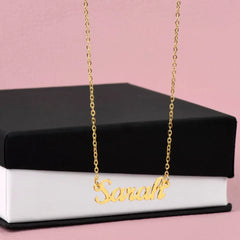 Classic Style Name Necklace 18k Yellow Gold Finish Standard Box