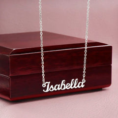 Classic Style Name Necklace Polished Stainless Steel Luxury Box