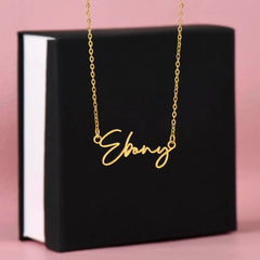 Signature Style Name Necklace Gold Finish Over Stainless Steel Standard Box