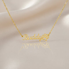 Classic Paw Print Name Necklace