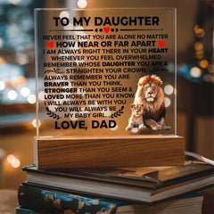 To My Daughter Braver – Acrylic Square LED Corded Base