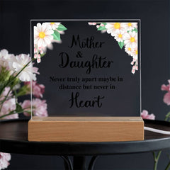 To My Daughter Distance – Acrylic Square LED Corded Base
