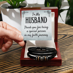 Being Special - Mens Leather Bracelet Luxury Box w LED