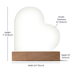 To My Daughter Braver – Acrylic Heart Plaque Corded LED Base