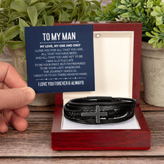 My One and Only - Leather Cross Bracelet Luxury Box with LED