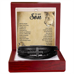 To My Son - Cross Bracelet Luxury Box with LED