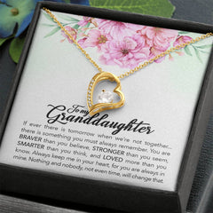 Brave Granddaughter - Forever Love Necklace 18k Yellow Gold Finish Standard Box