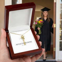 Her Personal Graduation Necklace 18k Yellow Gold Finish Luxury Box
