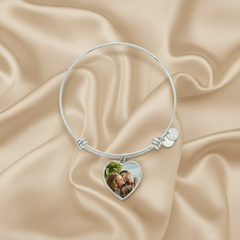 Luxury Heart Bangle .316 Surgical Steel Heart Pendant Bangle No