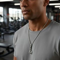 Mens Pendant Necklace Jewelry for Men with 23.6 Stainless Steel Square Pearl Chain (axe pendant) axe pendant