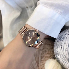 Stylish Women's Crystal Bracelet Quartz Watch Gold