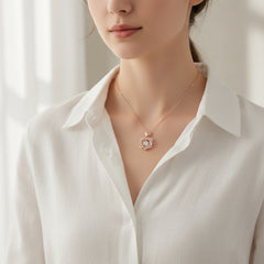 Rose Gold Heart Necklace for Women in 925 Silver