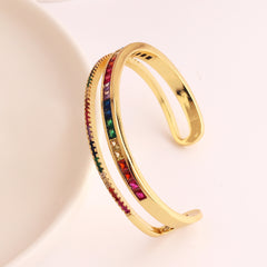 Personalized Double-Layer Rainbow Crystal Bracelet