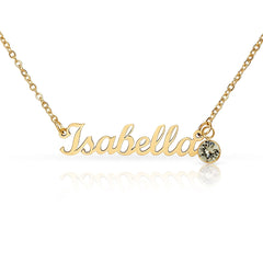 Her Custom Name Necklace with Birthstone