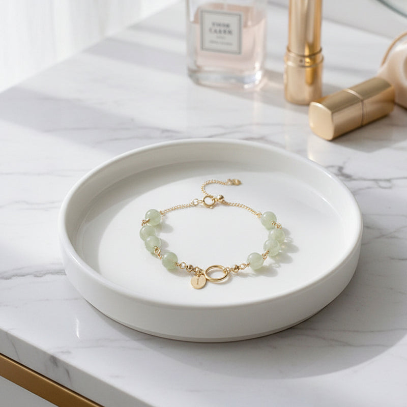 Single Hetian jade Circle Bracelet for Women Single Ring Bracelet