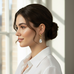18K Gold-Plated Crystal Hoop Earrings - Capri Collection