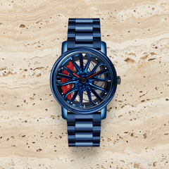 Skeleton Quartz Watch Blue