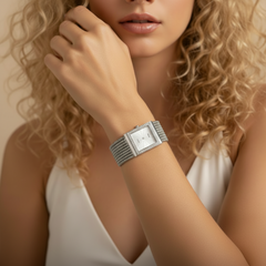 Fashion Square Women's Watch with Rhinestone Bracelet